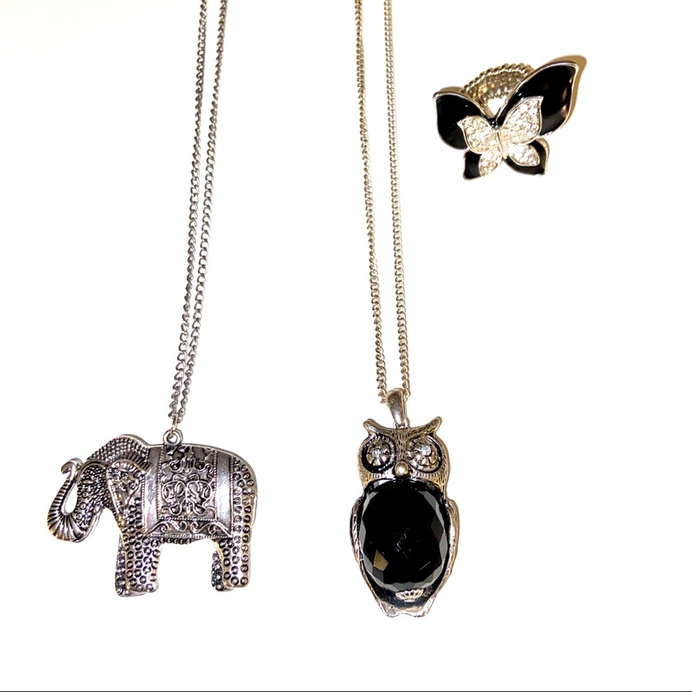 Set of 2 Necklaces & 1 Butterfly Ring for $13